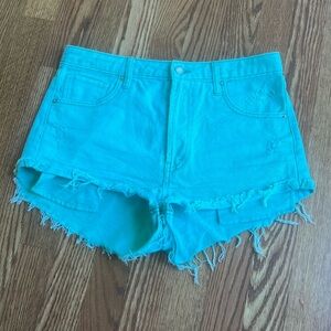 Wild Fable Teal Highest Rise Cheeky Denim Shorts size6